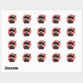 Ninja Cat Kawaii Ronde Sticker (Vel)