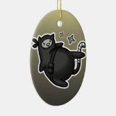 Ninja Cat Keramisch Ornament (Rechts)