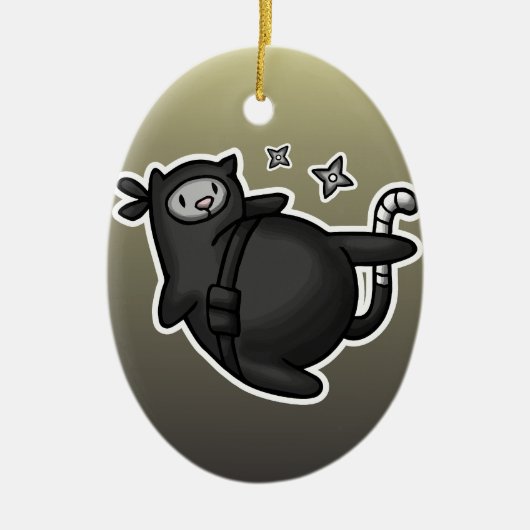 Ninja Cat Keramisch Ornament (Voorkant)