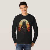 Ninja Cat Samurai Sword Meow Warrior T-shirt (Voorkant volledig)