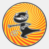 Ninja Cat Seal Ronde Sticker (Voorkant)