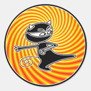 Ninja Cat Seal Ronde Sticker
