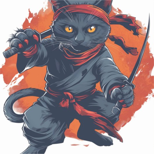 Ninja Cat Stealth Sticker (Voorkant)