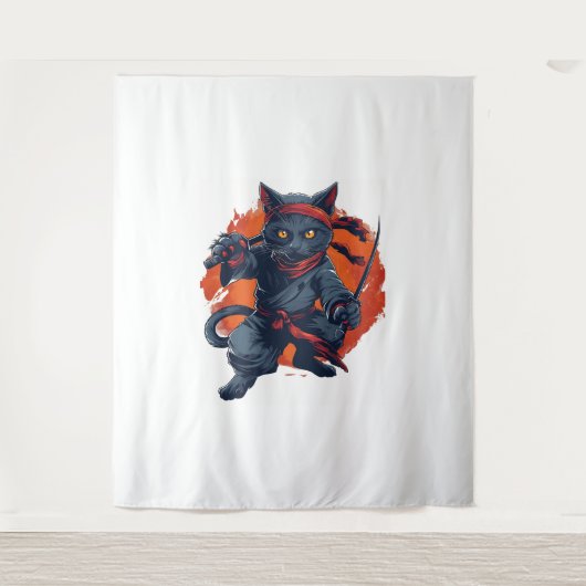 Ninja Cat Stealth Wandkleed (Voorkant)