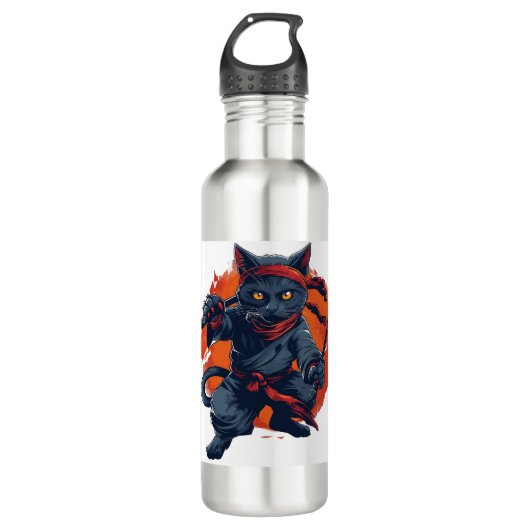 Ninja Cat Stealth Waterfles (Voorkant)