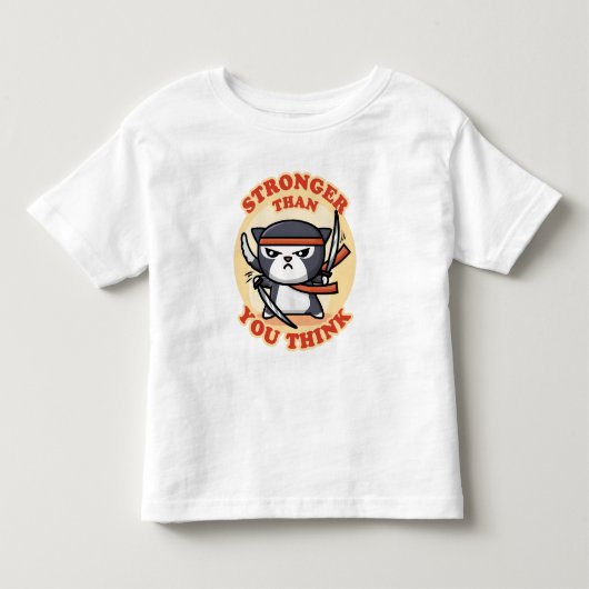 Ninja Cat | Sterker dan je denkt Kinder Shirts (Voorkant)