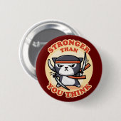 Ninja Cat | Sterker dan je denkt Ronde Button 5,7 Cm (Voorkant /achterkant)
