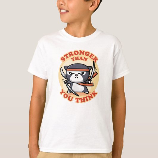 Ninja Cat | Sterker dan je denkt T-shirt (Voorkant)