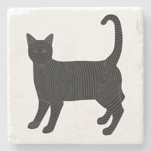 Ninja Cat Stone Onderzetter (Voorkant)
