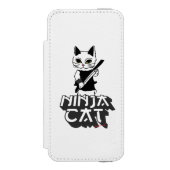 Ninja cat T-Shirt Incipio iPhone Portemonnee Hoesje (Voorkant Agenda)