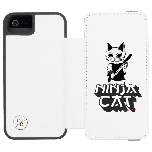 Ninja cat T-Shirt Incipio iPhone Portemonnee Hoesje (Agenda Open)