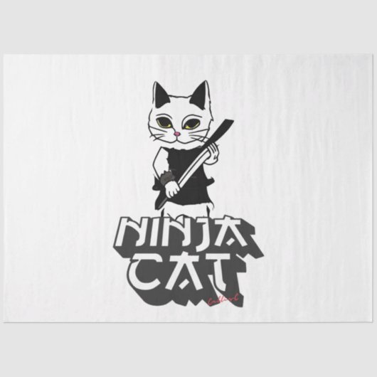 Ninja cat T-Shirt Tissuepapier (Voorkant)
