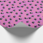 Ninja Cats met Star Power op roze Cadeaupapier (Hoek)