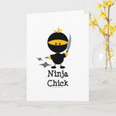 Ninja Chick-Wenskaart Kaart (Gele Bloem)