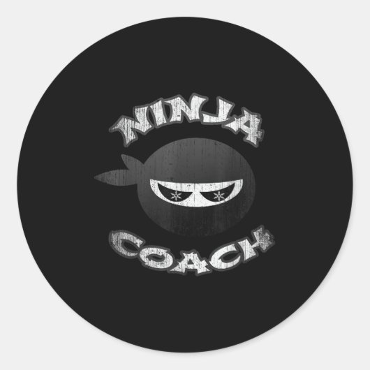 Ninja Coach Multitasking Team Trainer Speaker Gym Ronde Sticker (Voorkant)