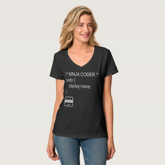 Ninja Coder Website HTML CSS Multitasking Team Web T-shirt (Voorkant volledig)