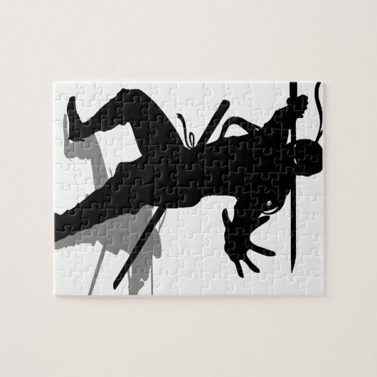 Ninja con sombra legpuzzel (Horizontaal)