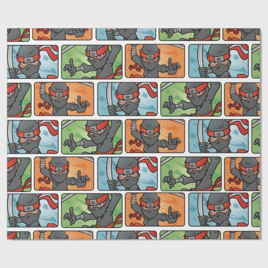  Ninja-Design Cadeaupapier (Vlak)