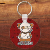 Ninja Doggy! In rode Sleutelhanger (Voorkant)