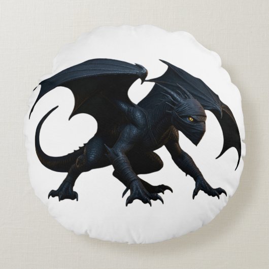 Ninja Draak Rond Kussen (Voorkant)