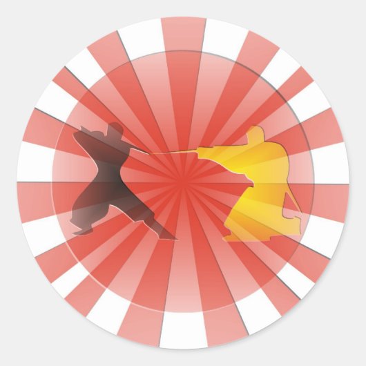 Ninja dromen ronde sticker (Voorkant)