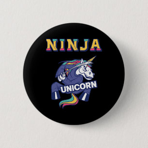 Ninja Eenhoorn Karate Eenhoorn Kickboksen Vechtkun Ronde Button 5,7 Cm