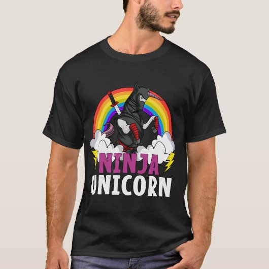 Ninja Eenhoorn Samurai T-shirt (Voorkant)