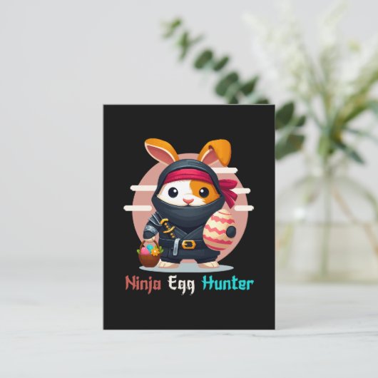 Ninja Egg Hunter Briefkaart (Staand voorkant)