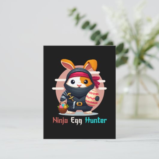 Ninja Egg Hunter Feestdagenkaart (Staand voorkant)