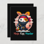 Ninja Egg Hunter Feestdagenkaart (Voorkant / Achterkant)