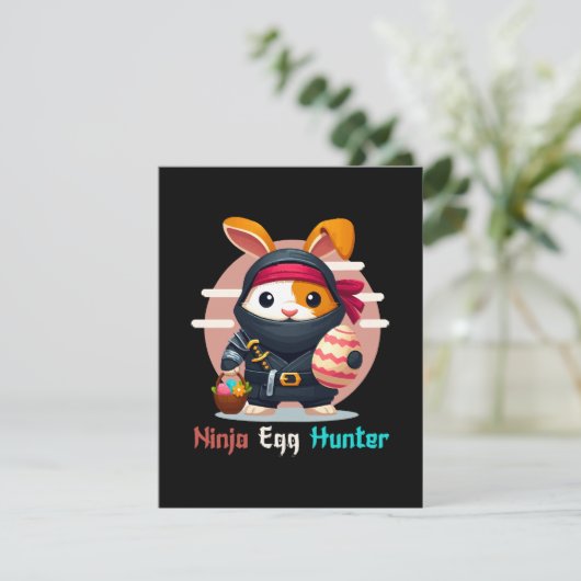 Ninja Egg Hunter RSVP Kaartje (Staand voorkant)
