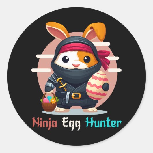 Ninja Eierjager Ronde Sticker (Voorkant)