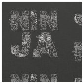 Ninja Elegant Text Art Stof (Close Up)