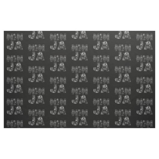 Ninja Elegant Text Art Stof (Fat Quarter)