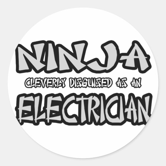 Ninja...elektricien Ronde Sticker (Voorkant)
