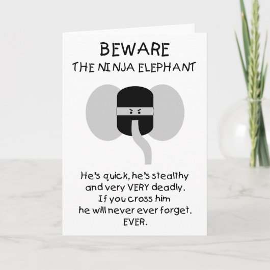 Ninja Elephant! Kaart (Voorkant)