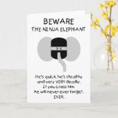 Ninja Elephant! Kaart (Gele Bloem)