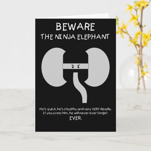 Ninja Elephant! Kaart (Gele Bloem)