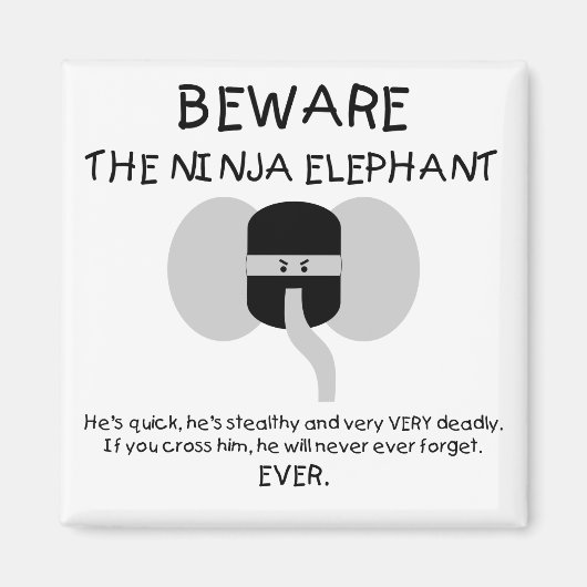 Ninja Elephant Magneet (Voorkant)