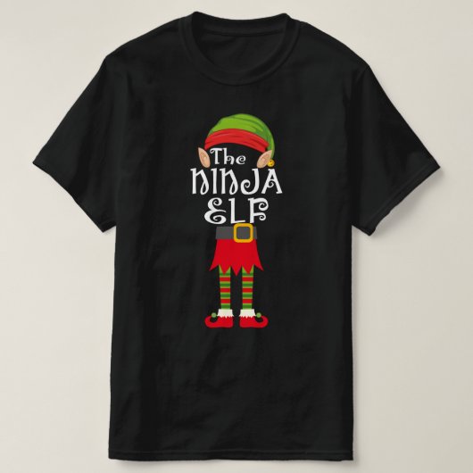 ninja elf familie voor kerstmis t-shirt (Design voorkant)