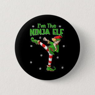 Ninja Elf Karate Taekwondo Vechtkunst Mma Christus Ronde Button 5,7 Cm