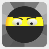 Ninja Emoji Square Stickers (Voorkant)