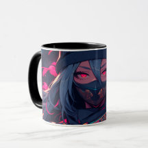 Ninja en haar wolven anime kunst