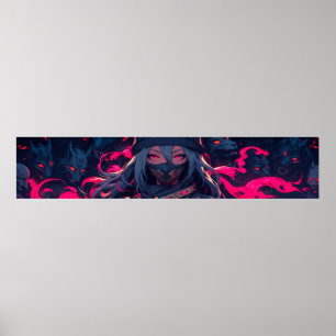 Ninja en haar wolven anime kunst poster