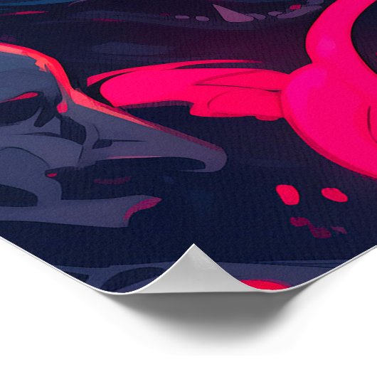 Ninja en haar wolven anime kunst poster (Hoek)