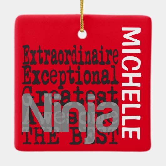 Ninja Extraordinaire CUSTOM Ceramic Ornament (Achterkant)