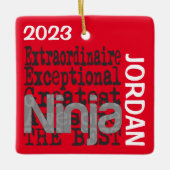 Ninja Extraordinaire CUSTOM Keramisch Ornament (Voorkant)