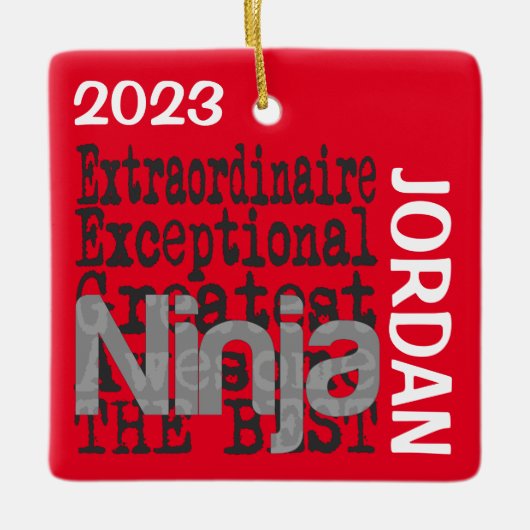 Ninja Extraordinaire CUSTOM Keramisch Ornament (Voorkant)