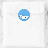 Ninja Face (blauw) Ronde Sticker (Tas)