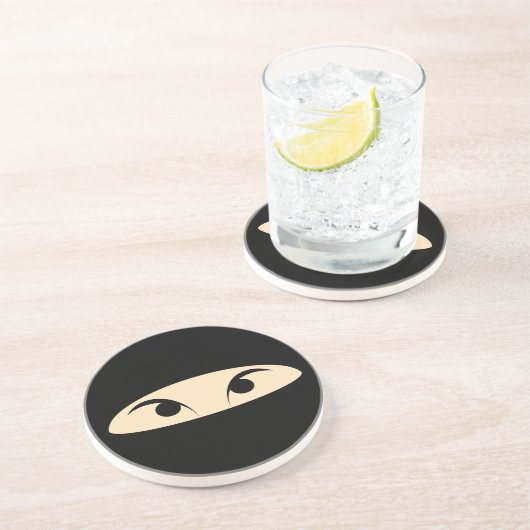 Ninja Face Zandsteen Onderzetter (Zijkant)